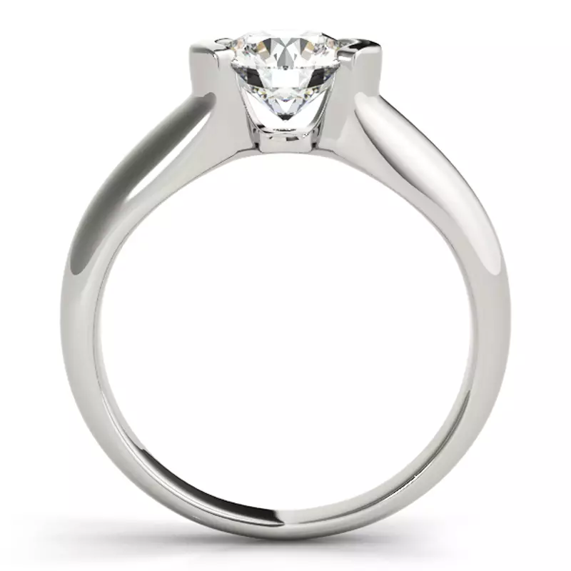 Platinum Carolina Half Bezel Solitaire Engagement Ring