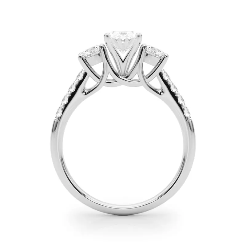 14K White Gold Emmie Three Stone Engagement Ring