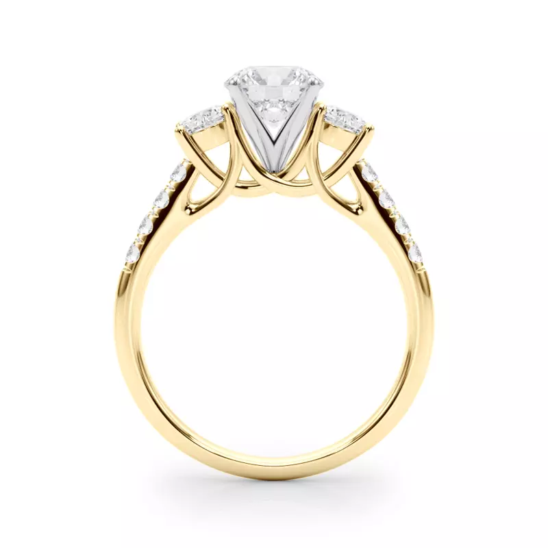 14K Yellow Gold Emmie Three Stone Engagement Ring