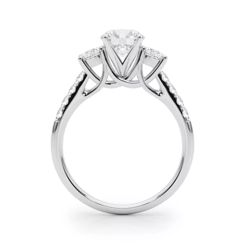 18K White Gold Emmie Three Stone Engagement Ring