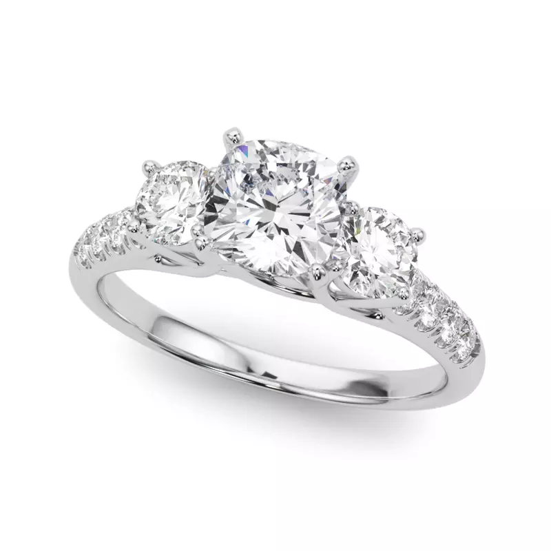 Platinum Emmie Three Stone Engagement Ring