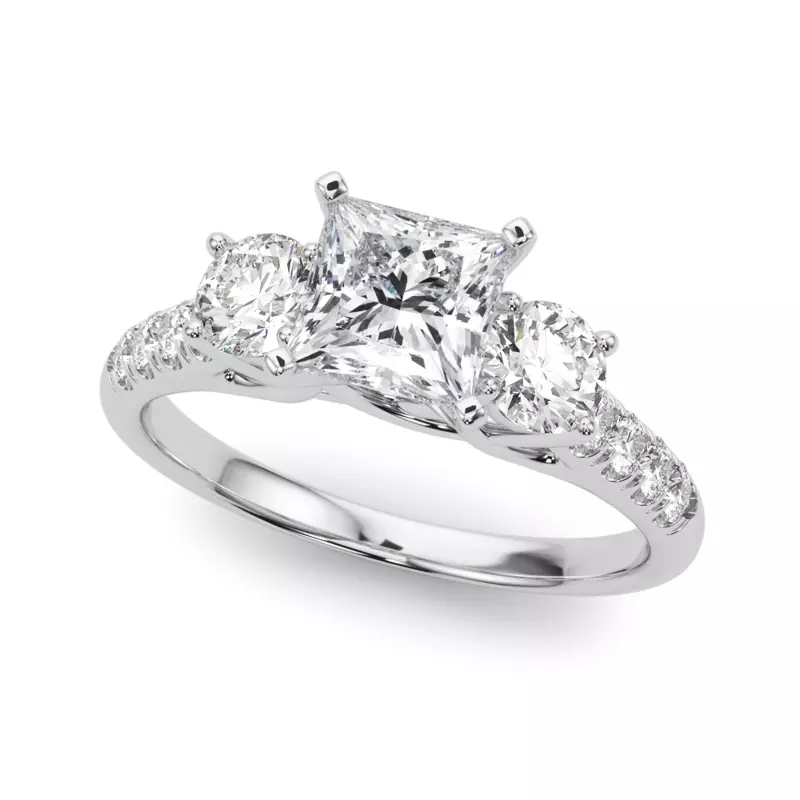 Platinum Emmie Three Stone Engagement Ring