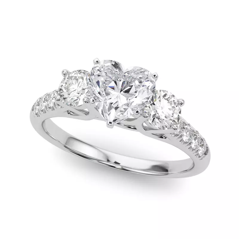 Platinum Emmie Three Stone Engagement Ring