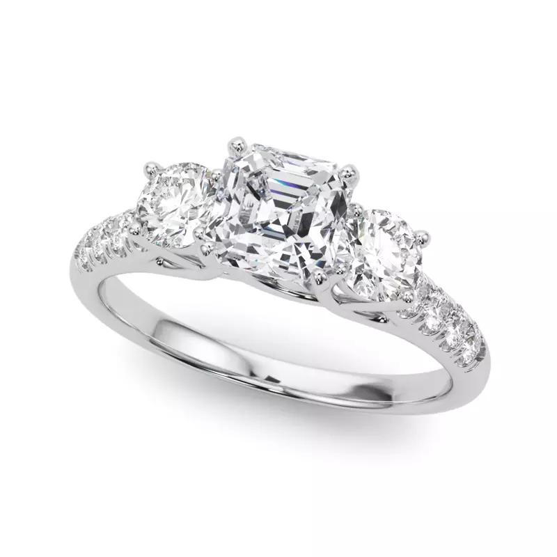 Platinum Emmie Three Stone Engagement Ring