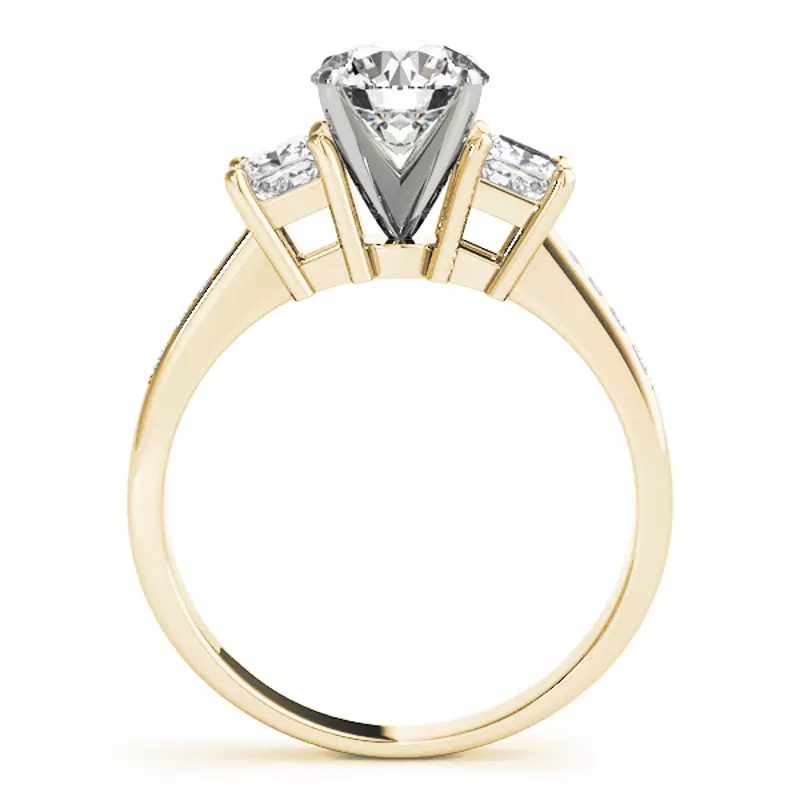 14K Yellow Gold Meg Three Stone Engagement Ring