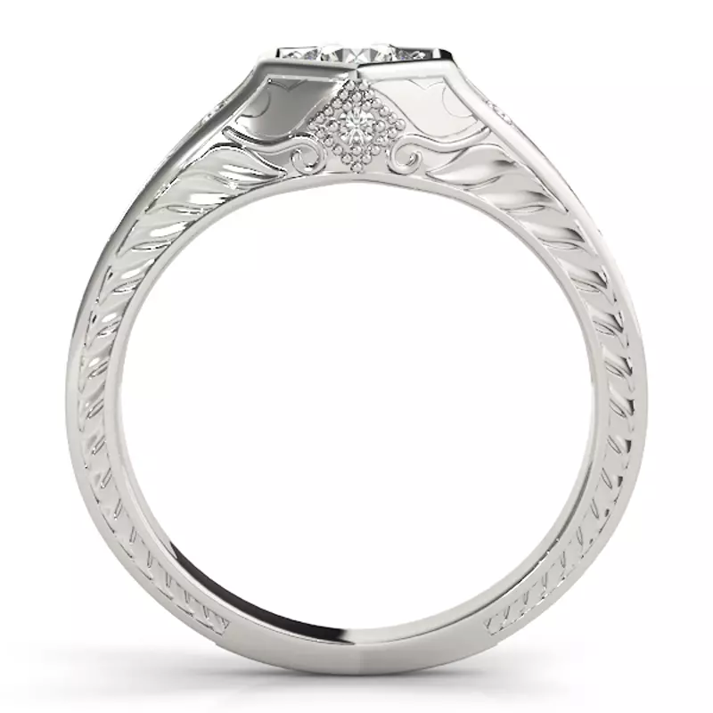 14K White Gold Charleston Vintage Engagement Ring