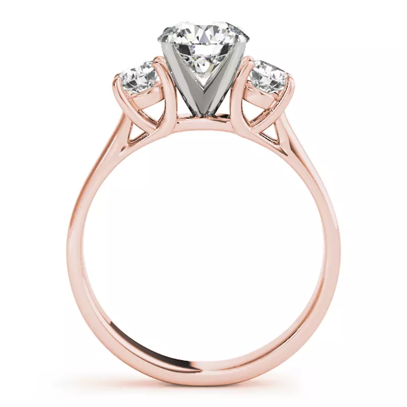 14K Rose Gold Campbell Three Stone Engagement Ring