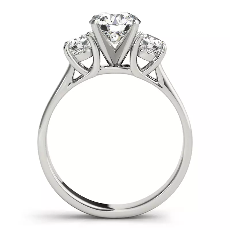 14K White Gold Campbell Three Stone Engagement Ring