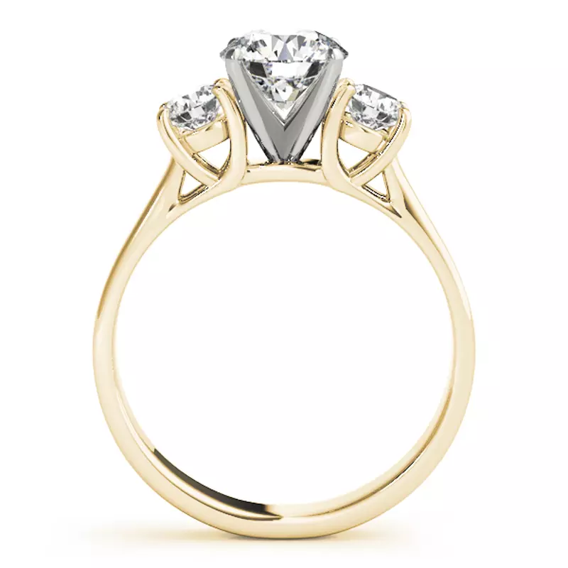 18K Yellow Gold Campbell Three Stone Engagement Ring