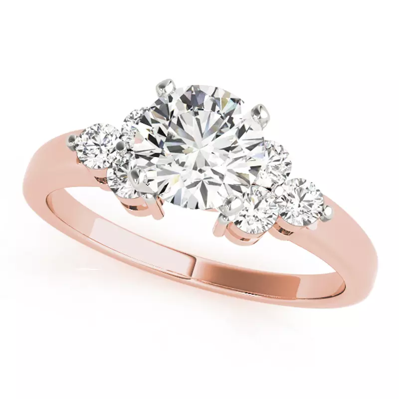 14K Rose Gold Essie Diamond Cluster Engagement Ring