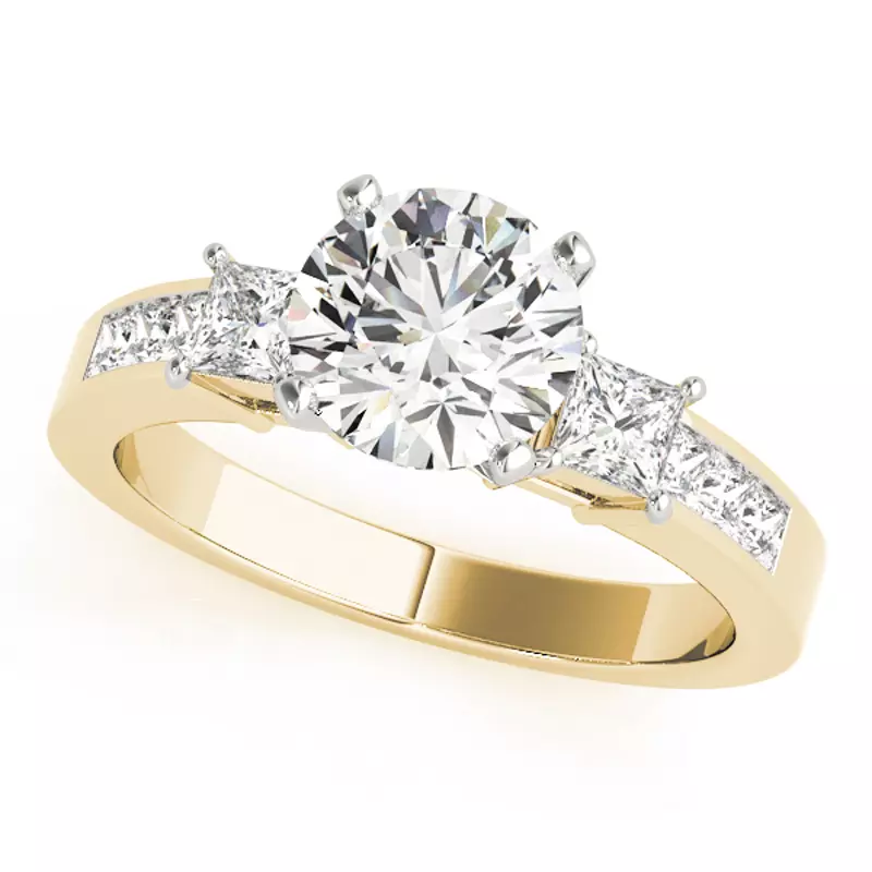 Angel Three Stone Engagement Ring
