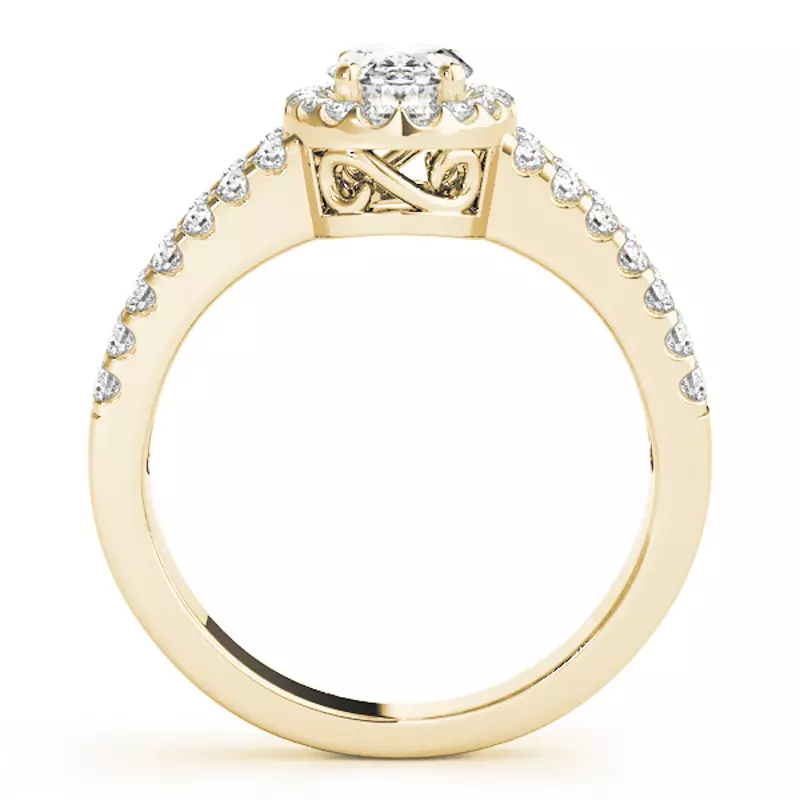 14K Yellow Gold Zya Halo Engagement Ring