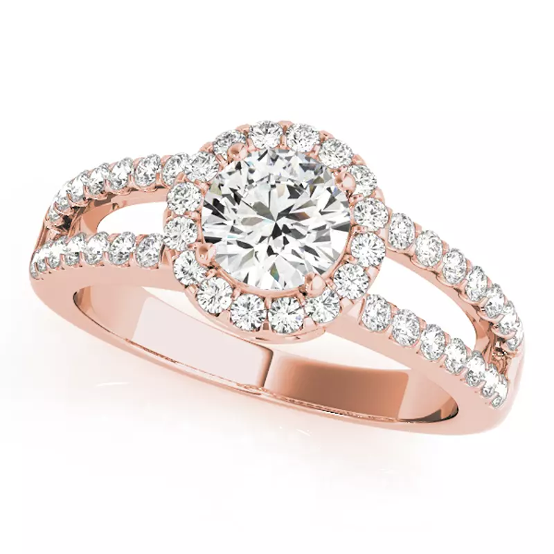 14K Rose Gold Ember Halo Engagement Ring