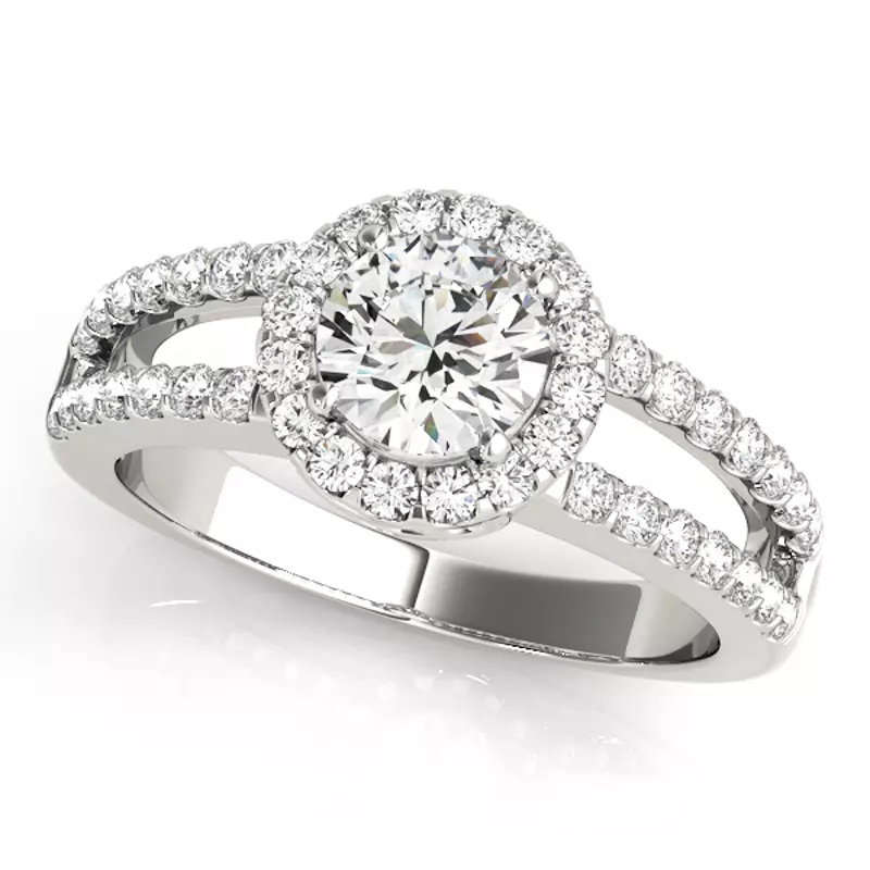 14K White Gold Ember Halo Engagement Ring