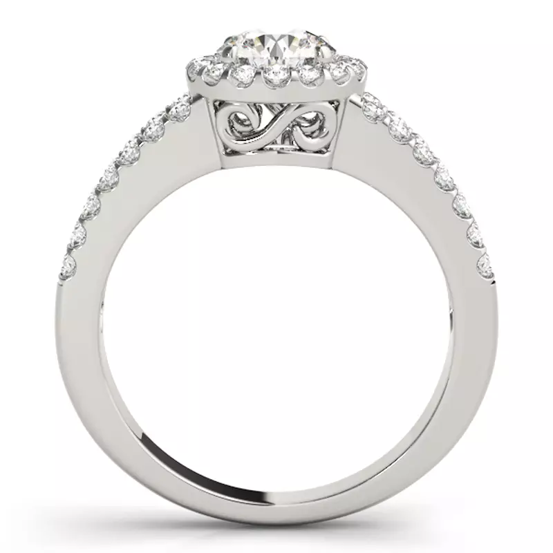 14K White Gold Ember Halo Engagement Ring