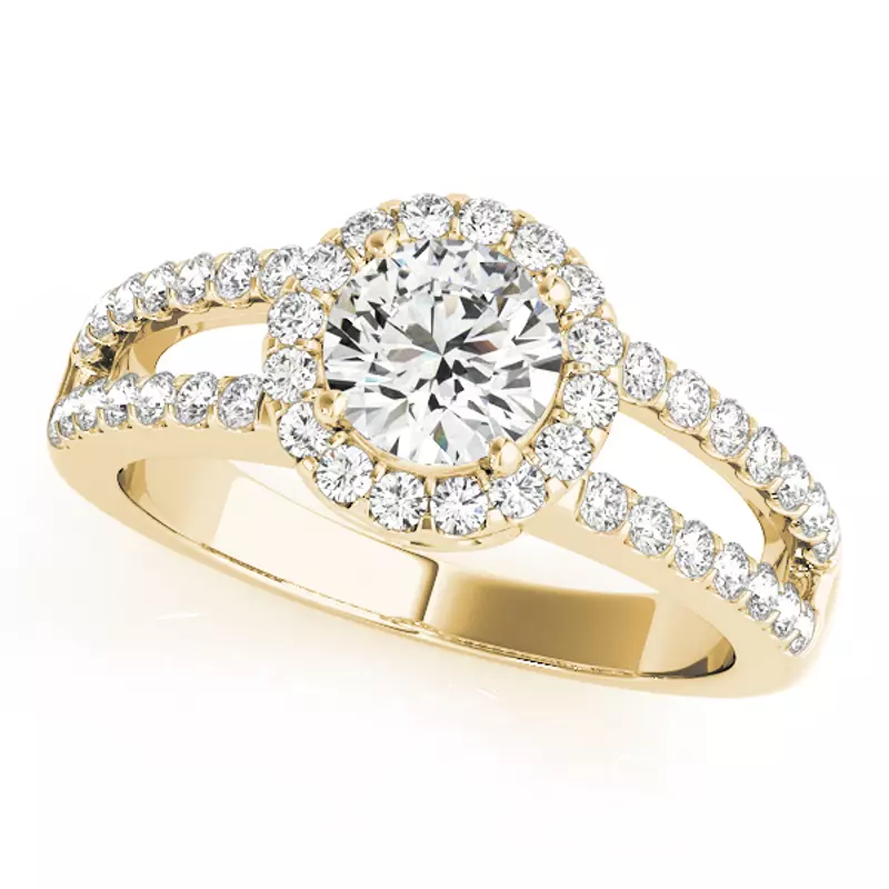 18K Yellow Gold Ember Halo Engagement Ring