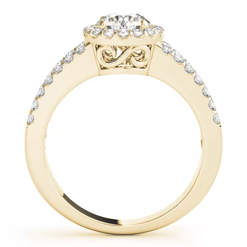 18K Yellow Gold Ember Halo Engagement Ring