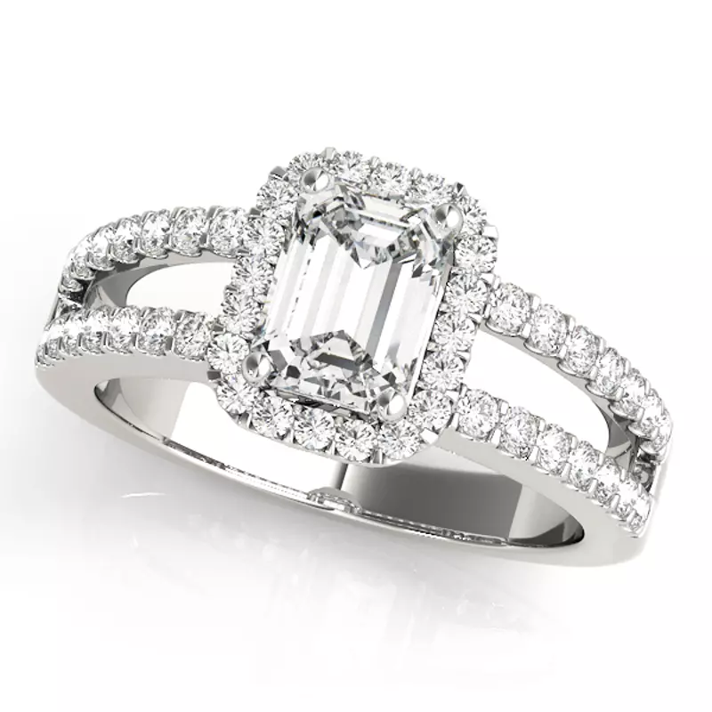 14K White Gold Kiti Halo Engagement Ring