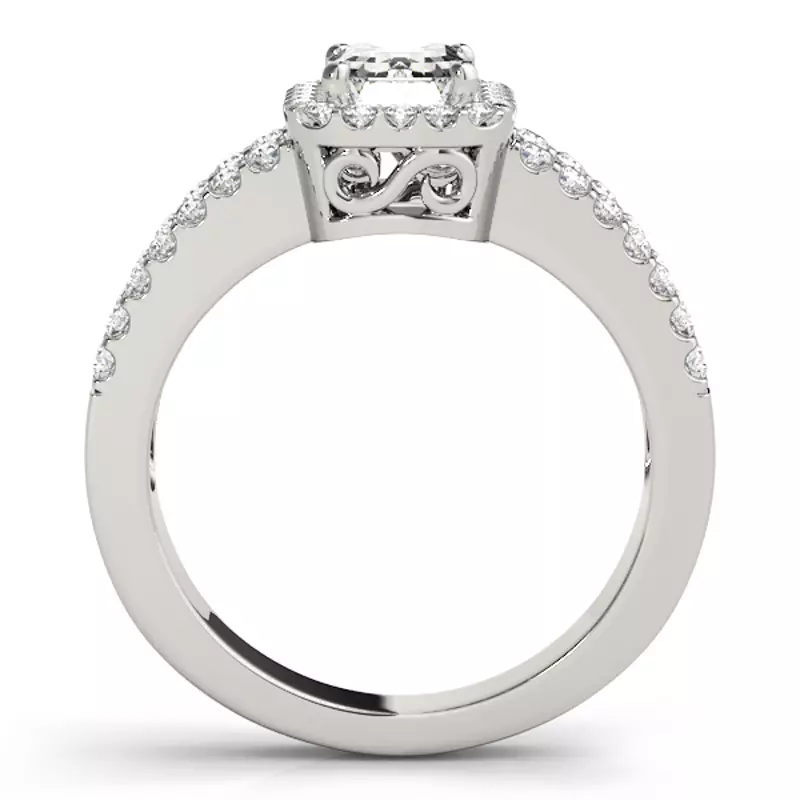 14K White Gold Kiti Halo Engagement Ring