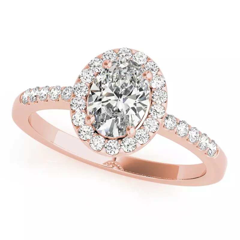 14K Rose Gold Beeba Halo Engagement Ring