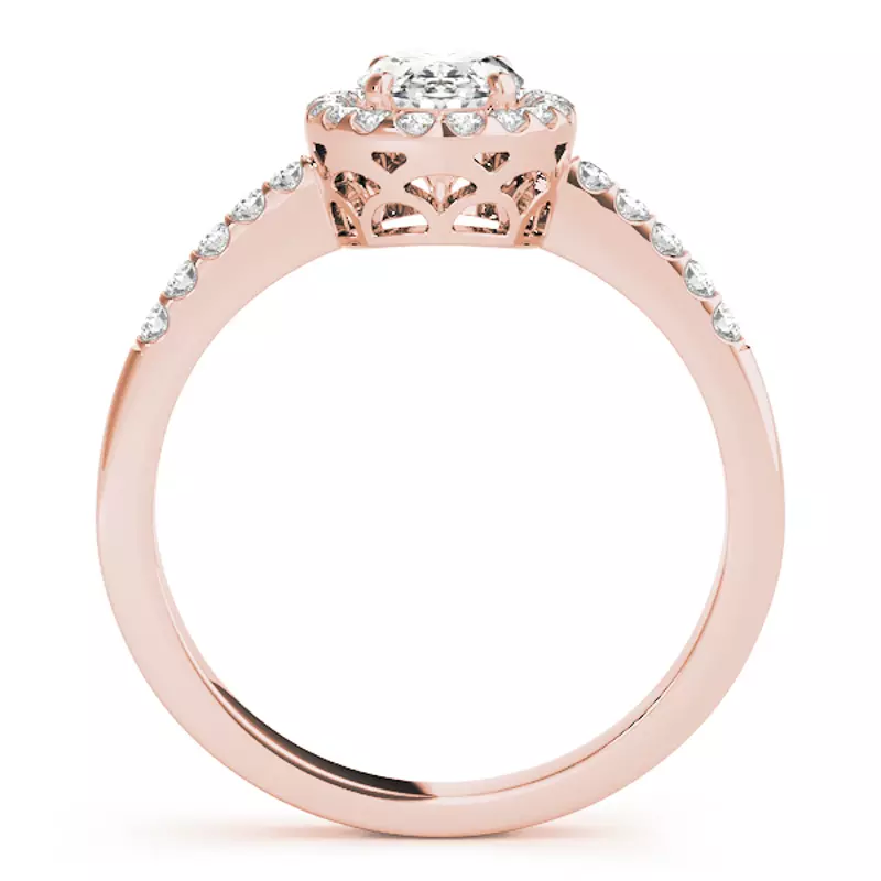 14K Rose Gold Beeba Halo Engagement Ring