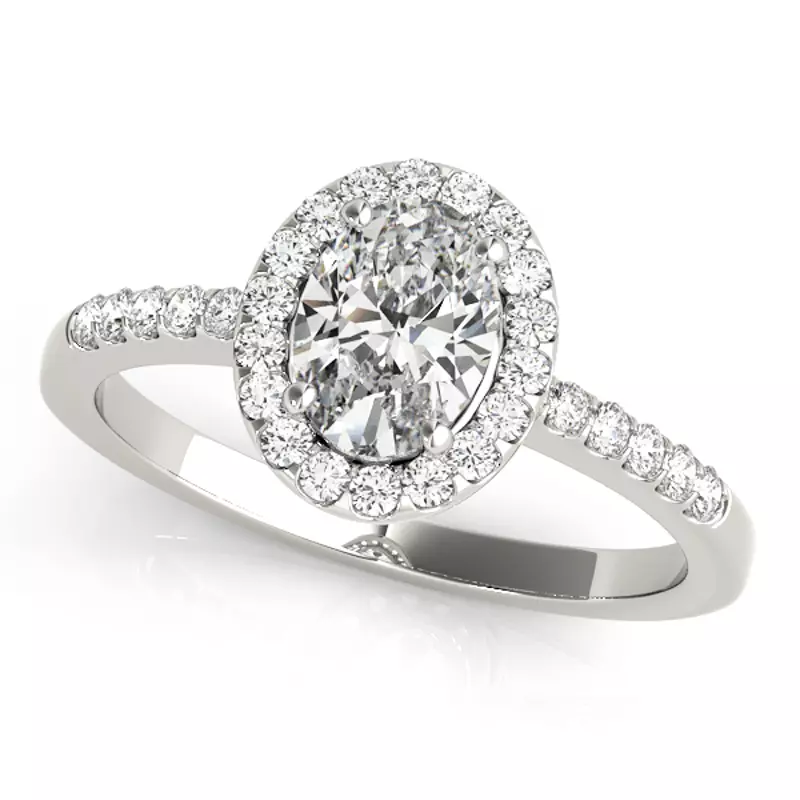 18K White Gold Beeba Halo Engagement Ring