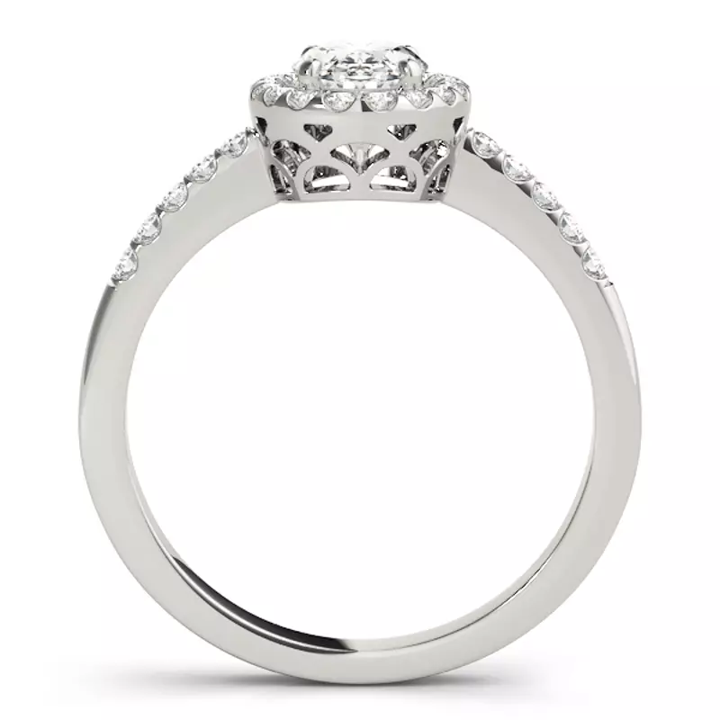 18K White Gold Beeba Halo Engagement Ring