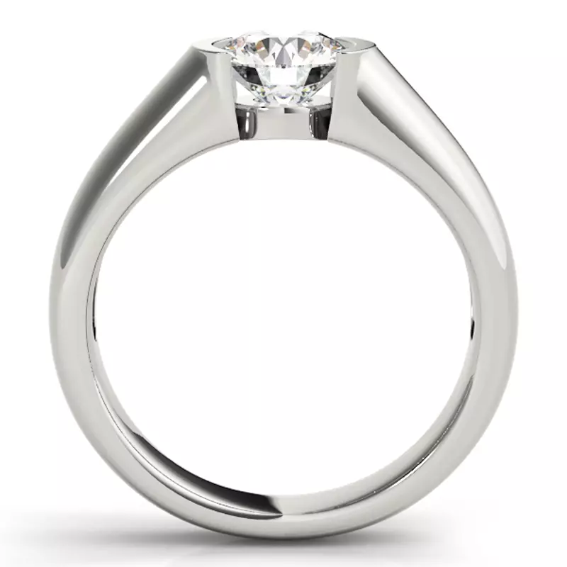 Platinum Geneva Half Bezel Solitaire Engagement Ring