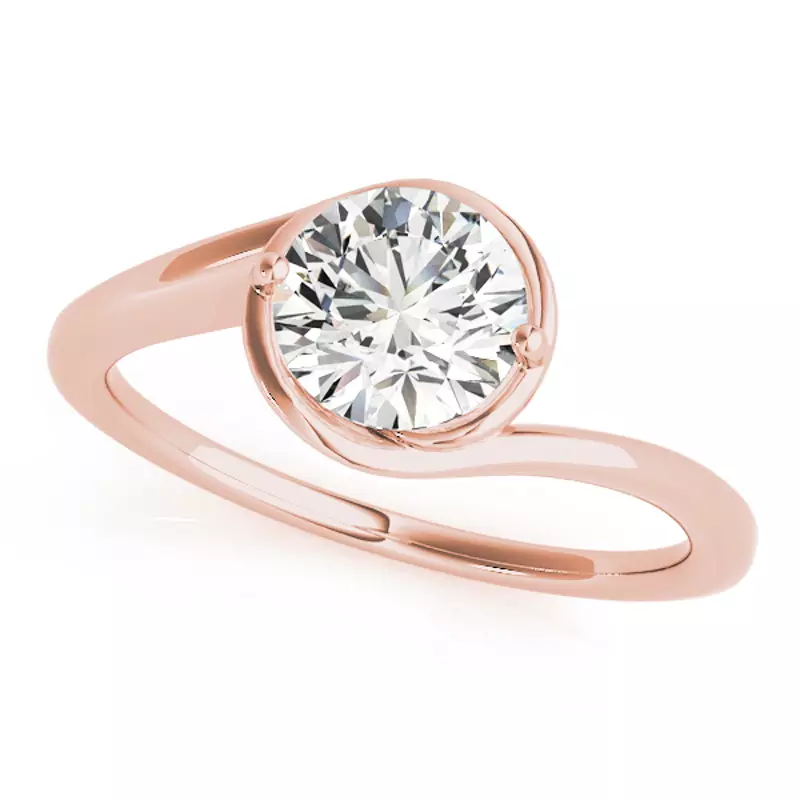 14K Rose Gold Florence Solitaire Bypass Engagement Ring