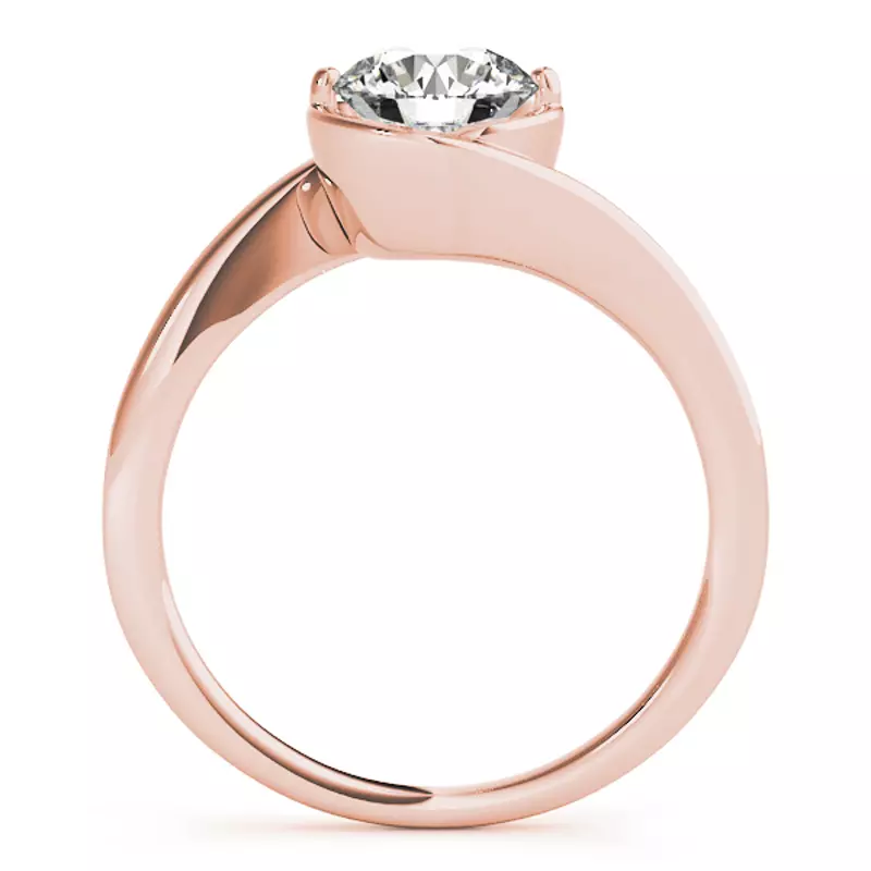 14K Rose Gold Florence Solitaire Bypass Engagement Ring