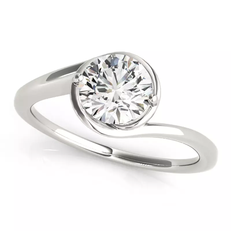 14K White Gold Florence Solitaire Bypass Engagement Ring