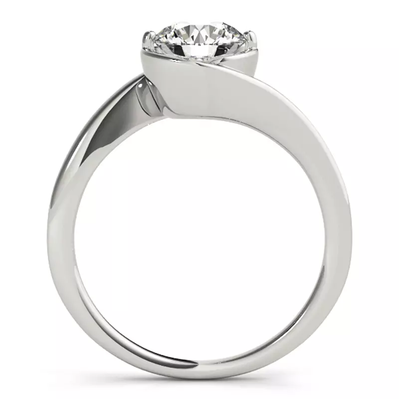 14K White Gold Florence Solitaire Bypass Engagement Ring