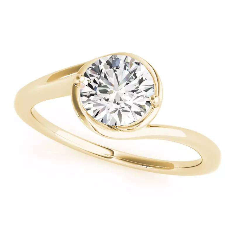 14K Yellow Gold Florence Solitaire Bypass Engagement Ring