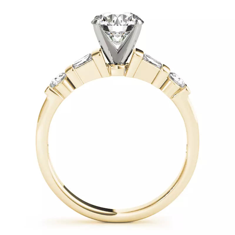 18K Yellow Gold Lorna Baguette Diamond Engagement Ring
