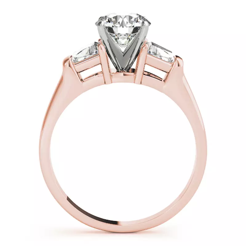 14K Rose Gold Yasmine Three Stone Engagement Ring