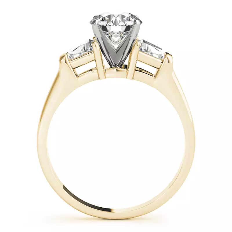 18K Yellow Gold Yasmine Three Stone Engagement Ring