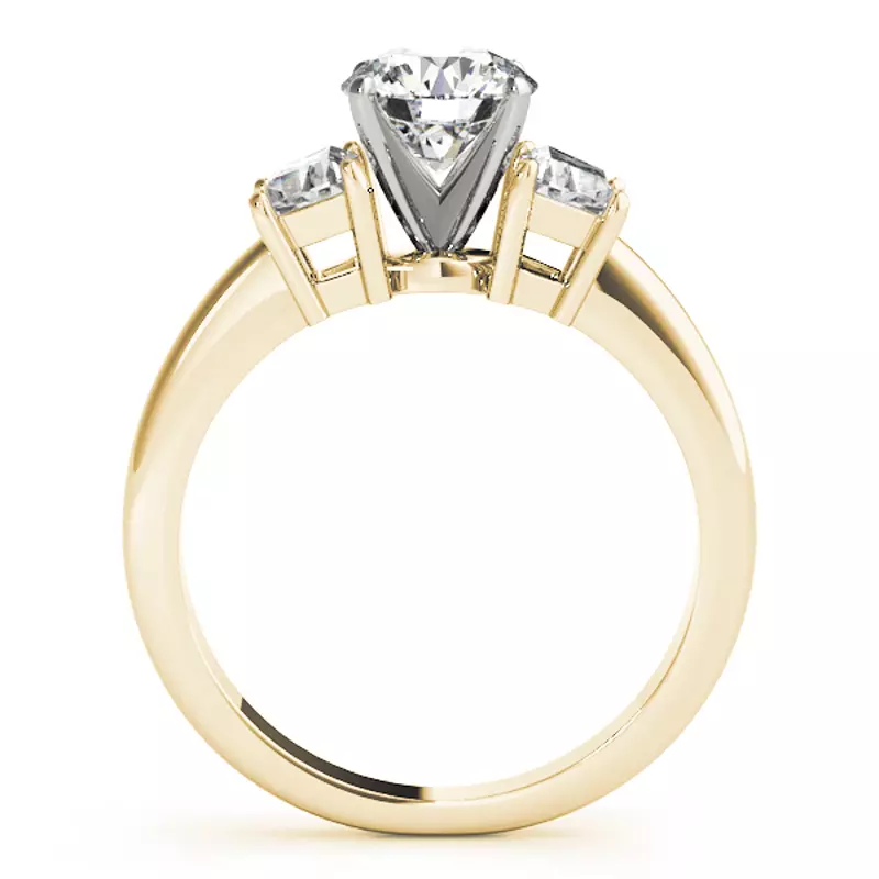 18K Yellow Gold Dione Three Stone Engagement Ring