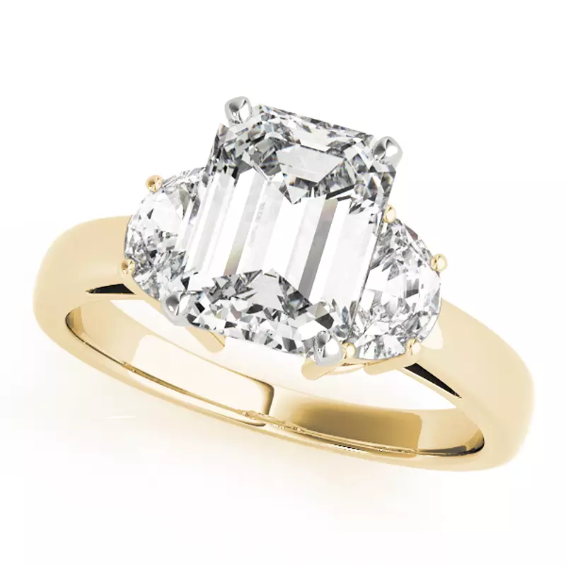 14K Yellow Gold Perdita Three Stone Engagement Ring