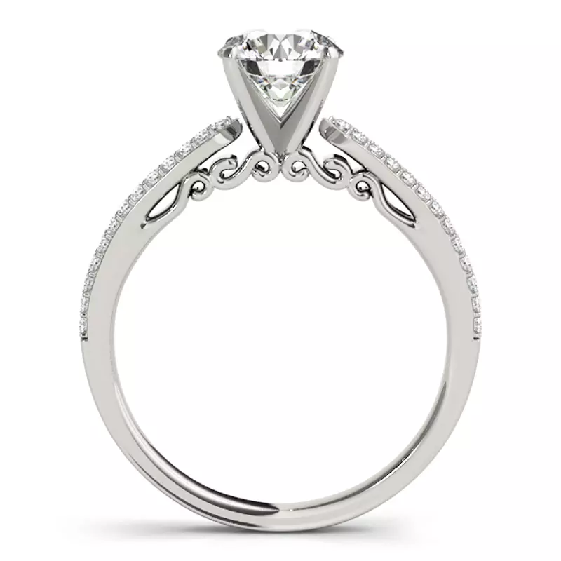 18K White Gold Bailey Pavé Diamond Engagement Ring