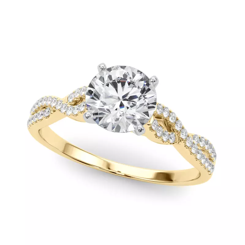 18K Yellow Gold Ceil Micro Pavé Engagement Ring
