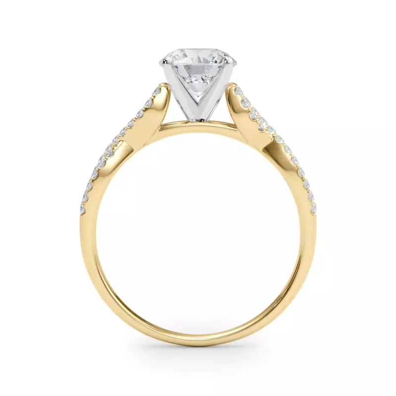 18K Yellow Gold Ceil Micro Pavé Engagement Ring