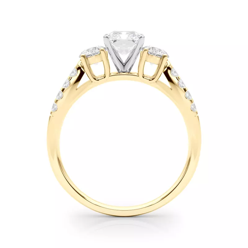 14K Yellow Gold Rosella Three Stone Engagement Ring