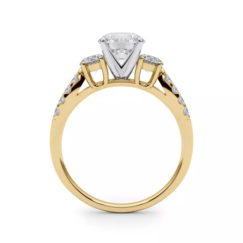 18K Yellow Gold Rosella Three Stone Engagement Ring