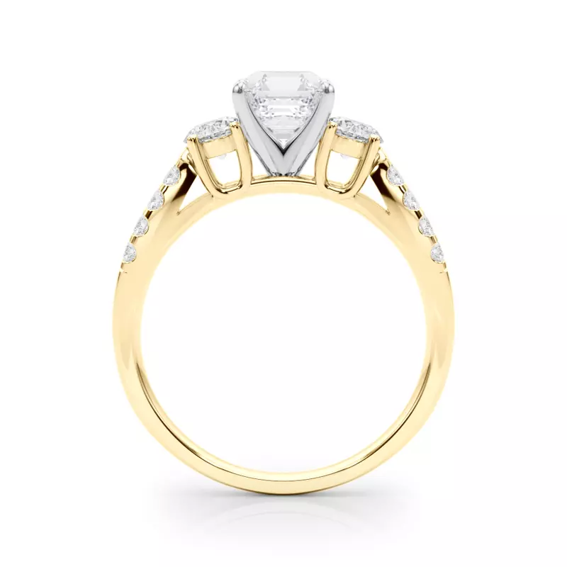 18K Yellow Gold Rosella Three Stone Engagement Ring