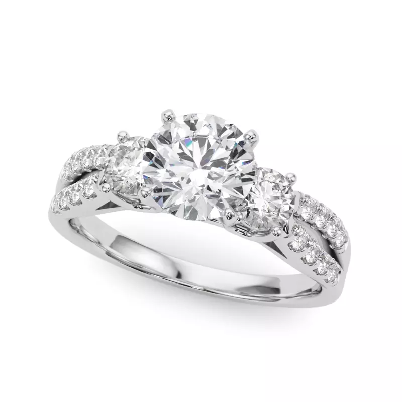 Platinum Rosella Three Stone Engagement Ring