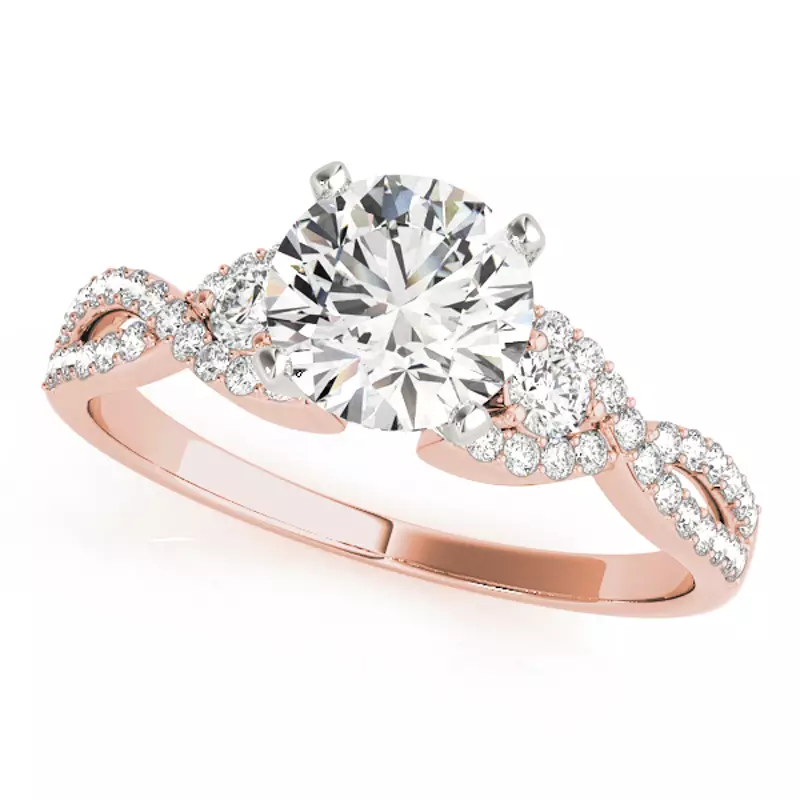 14K Rose Gold Rosalina Micro Pavé Engagement Ring
