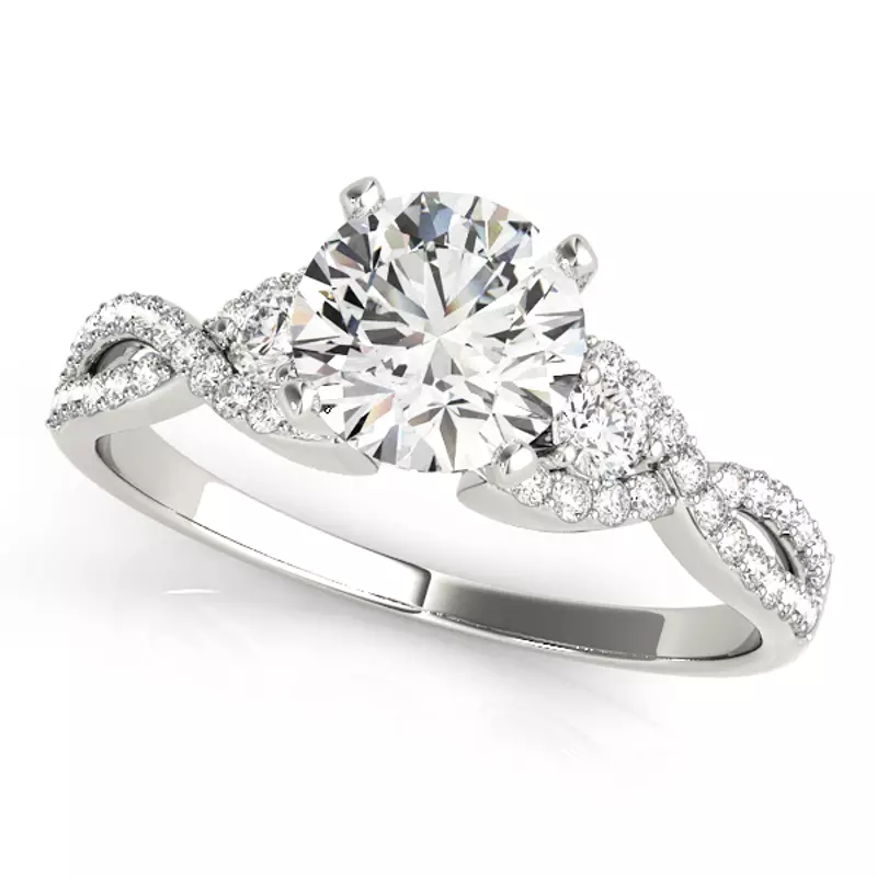 14K White Gold Rosalina Micro Pavé Engagement Ring