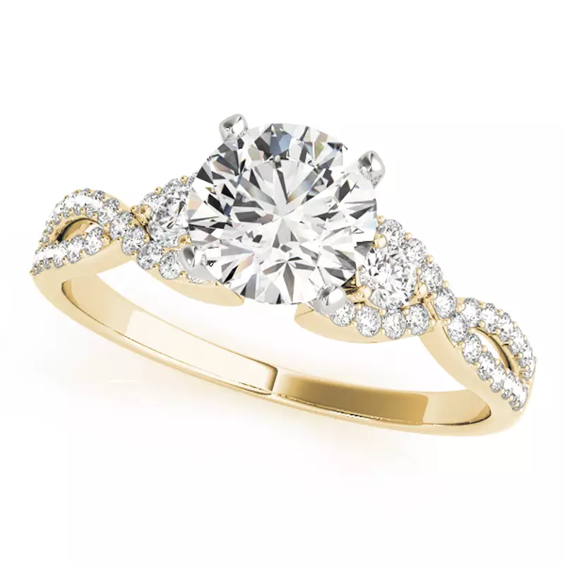 18K Yellow Gold Rosalina Micro Pavé Engagement Ring