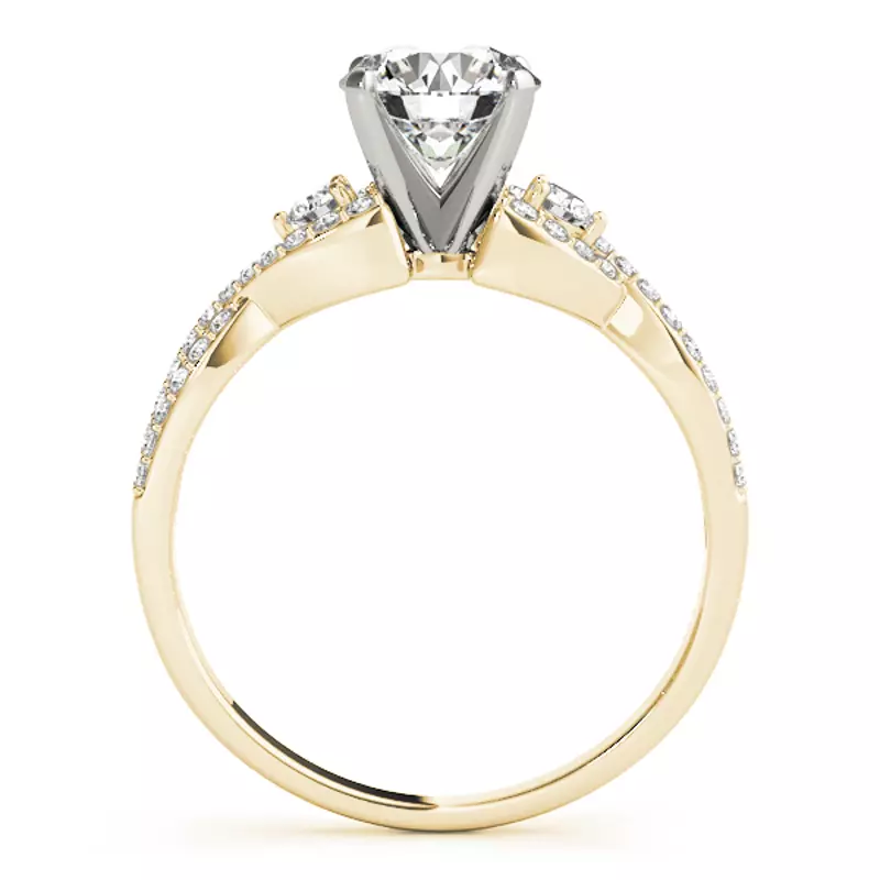 18K Yellow Gold Rosalina Micro Pavé Engagement Ring