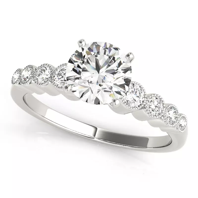 14K White Gold Vale Vintage Style Engagement Ring
